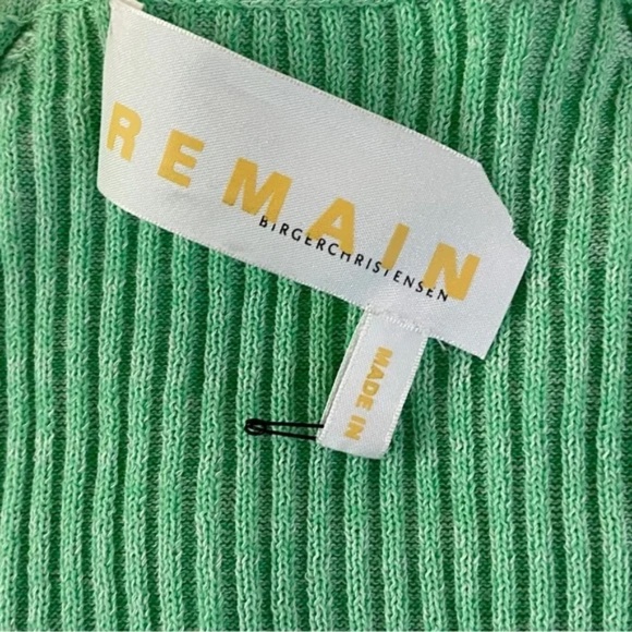 NEW Remain Birger Christensen Rakella Ribbed Knit Dress Spring Green Size 2 Mini - Picture 8 of 10